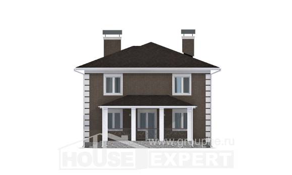 185-002-П Проект двухэтажного дома, простой дом из поризованных блоков Азнакаево, House Expert