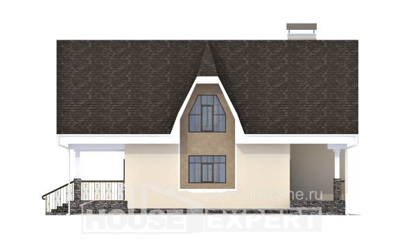 125-001-Л Проект двухэтажного дома с мансардным этажом, классический загородный дом из теплоблока Зеленодольск, House Expert