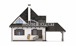110-002-Л Проект двухэтажного дома с мансардой и гаражом, простой домик из газосиликатных блоков Нижнекамск, House Expert