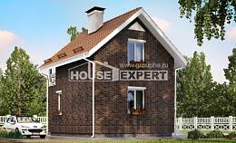 045-001-Л Проект двухэтажного дома мансардой, компактный загородный дом из теплоблока Казань, House Expert