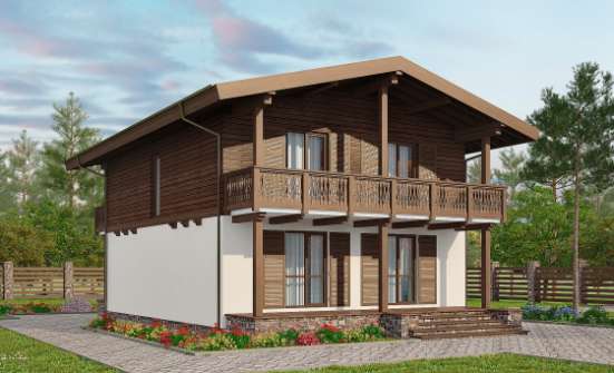 150-016-Л Проект двухэтажного дома мансардой, классический коттедж из блока Нижнекамск | Проекты домов от House Expert