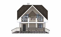 125-001-Л Проект двухэтажного дома с мансардным этажом, скромный домик из твинблока Заинск, House Expert