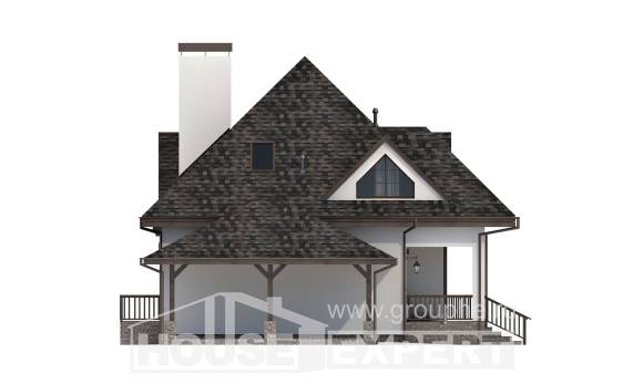 110-002-Л Проект двухэтажного дома с мансардным этажом, гараж, уютный загородный дом из блока Казань, House Expert