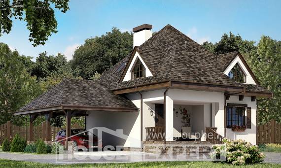 110-002-Л Проект двухэтажного дома мансардой, гараж, небольшой домик из твинблока Елабуга, House Expert