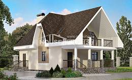 125-001-Л Проект двухэтажного дома с мансардой, простой коттедж из бризолита Зеленодольск, House Expert
