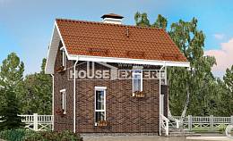 045-001-Л Проект двухэтажного дома мансардный этаж, маленький загородный дом из пеноблока Елабуга, House Expert
