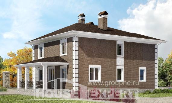 185-002-П Проект двухэтажного дома, доступный загородный дом из теплоблока Альметьевск, House Expert