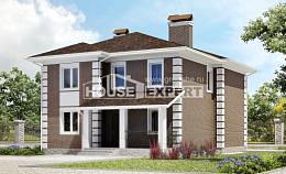 185-002-П Проект двухэтажного дома, скромный загородный дом из твинблока Зеленодольск, House Expert