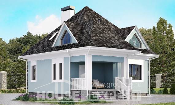 110-001-Л Проект двухэтажного дома с мансардой, бюджетный дом из твинблока Агрыз, House Expert