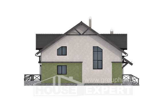 120-003-П Проект двухэтажного дома мансардный этаж, современный коттедж из пеноблока Агрыз, House Expert