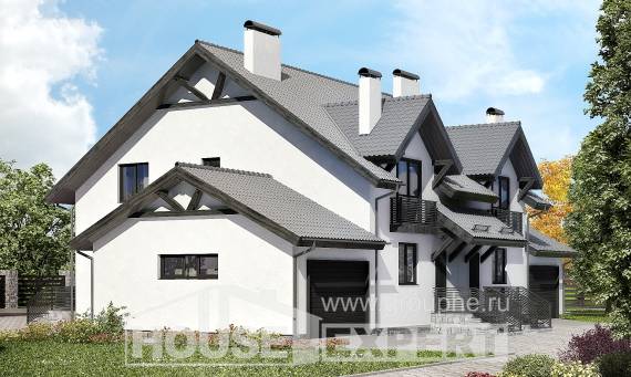 290-003-П Проект двухэтажного дома мансардный этаж, современный загородный дом из пеноблока Казань, House Expert