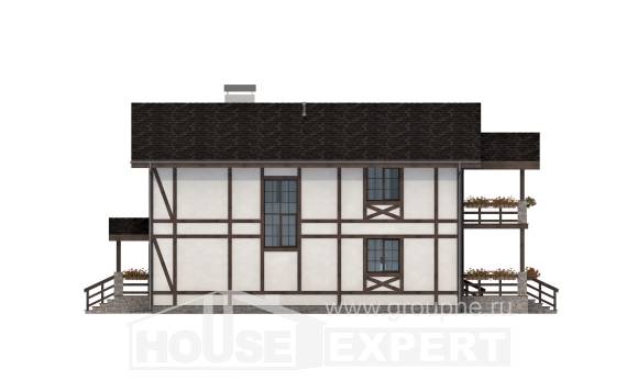 250-002-Л Проект двухэтажного дома мансардный этаж и гаражом, средний домик из кирпича Азнакаево, House Expert