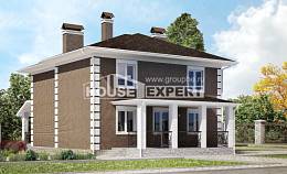 185-002-П Проект двухэтажного дома, компактный загородный дом из арболита Чистополь, House Expert
