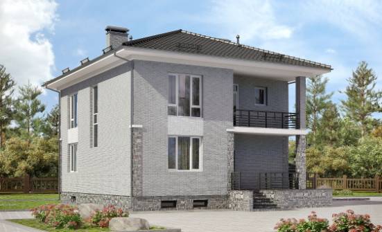 275-004-П Проект трехэтажного дома, гараж, современный домик из кирпича, Зеленодольск