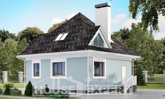 110-001-Л Проект двухэтажного дома с мансардным этажом, уютный дом из газосиликатных блоков Чистополь, House Expert
