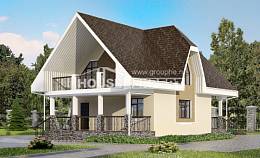 125-001-Л Проект двухэтажного дома с мансардным этажом, компактный домик из твинблока Заинск, House Expert