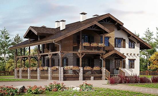 400-004-П Проект трехэтажного дома мансардой и гаражом, красивый дом из кирпича, Зеленодольск