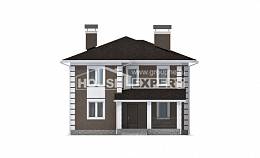 185-002-П Проект двухэтажного дома, экономичный коттедж из пеноблока Казань, House Expert