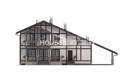 250-002-Л Проект двухэтажного дома с мансардой и гаражом, просторный коттедж из кирпича Азнакаево, House Expert