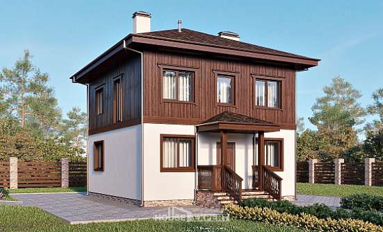 100-006-Л Проект двухэтажного дома, бюджетный загородный дом из керамзитобетонных блоков, Нижнекамск