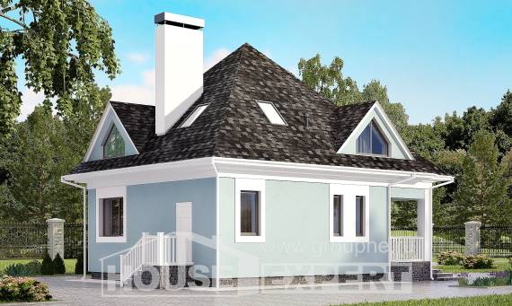 110-001-Л Проект двухэтажного дома с мансардой, доступный домик из блока Набережные Челны, House Expert