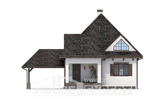 110-002-Л Проект двухэтажного дома с мансардой и гаражом, современный загородный дом из бризолита Нижнекамск, House Expert