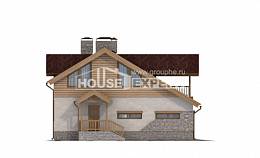 165-002-П Проект двухэтажного дома мансардой и гаражом, небольшой загородный дом из блока Елабуга, House Expert