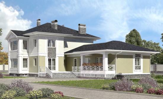 620-001-Л Проект трехэтажного дома и гаражом, просторный коттедж из газобетона Лениногорск | Проекты домов от House Expert