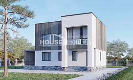 150-017-П Проект двухэтажного дома, простой загородный дом из теплоблока Набережные Челны, House Expert