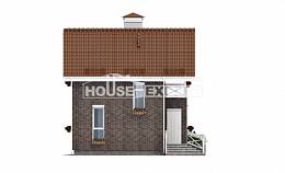 045-001-Л Проект двухэтажного дома мансардой, классический домик из твинблока Лениногорск, House Expert